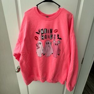2XL Mean Ghouls Hot Pink Crew Neck